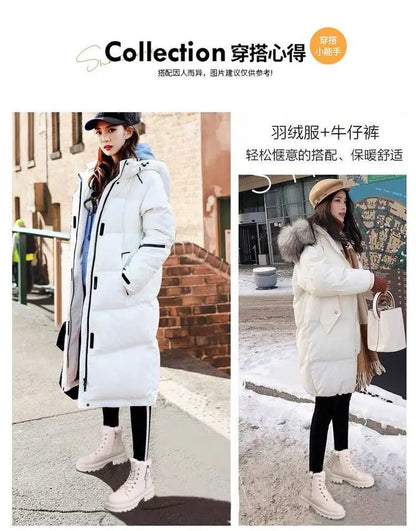 Snow Boots Plush Warm Medium Boots Women's Black and White Winter Thickened Warm Snow Flat Shoes Zapatos Mujer 2024