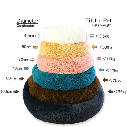 40-110cm Round Pet Bed for Large Dog Bed Super Soft Cat Bed Long Plush