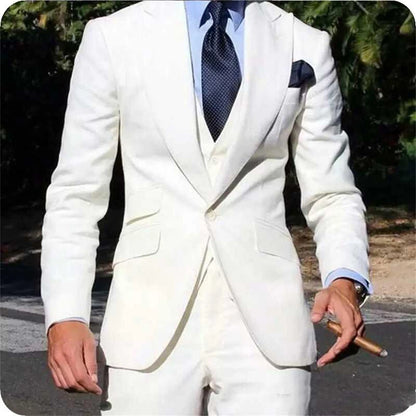 Elegant Wedding Tuxedos Suits Slim Fit Bridegroom For Men 3 Pieces Groomsmen