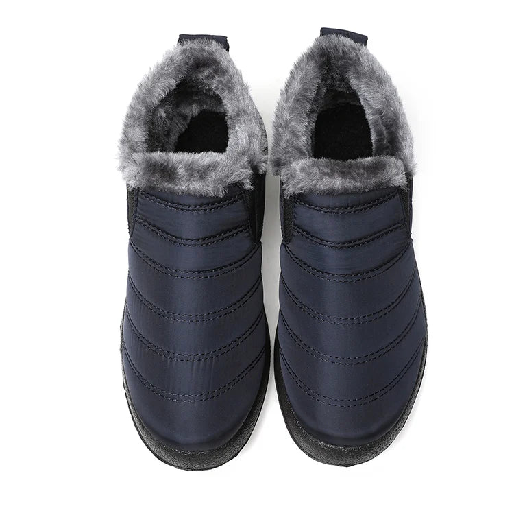 Men's Boots Slip On Winter Shoes For Men Ankle Boots Winter Booties For Men Fur Shoes Waterproof Snow Boots Warm Casual Botas