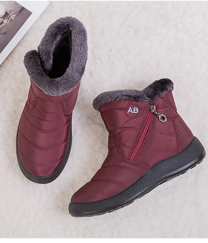 Women's Boots Women's Ankle Boots With Fur Winter Shoes Women Low Heels Winter Boots Snow Waterproof Botas Mujer Winter Footwear