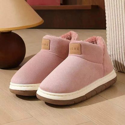 2024 New Women's Cashmere Snow Boots Warm Platform Plush Ankle Boots Couple Thick Sole Slip On Cotton Booties Mujer