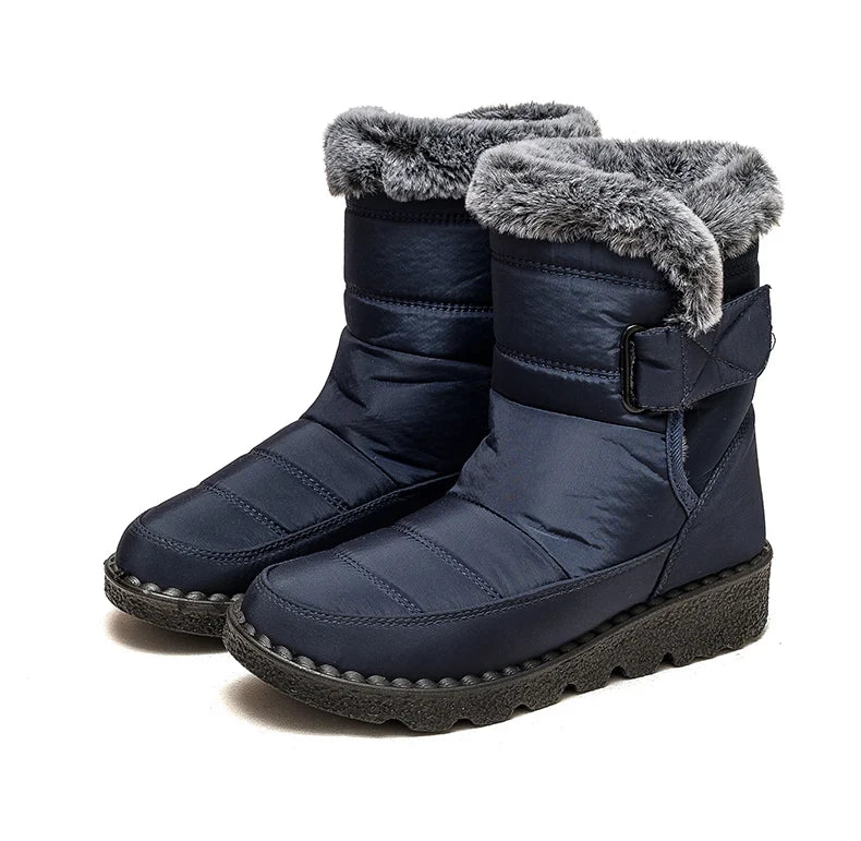 Women's Boots 2023 New Winter Shoes For Women Heeled Winter Boots Waterproof Snow Boots Elegant Warm Fur Winter Footwear Female