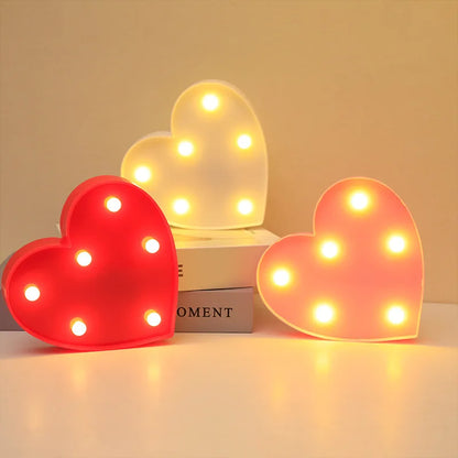 Love Heart LED Lamp Wedding Party Romantic Red Pink Night Light  Decoration Valentines Day.