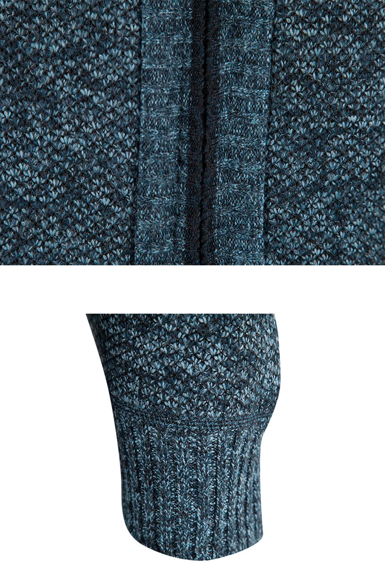 Men's Cardigan Turn-down Collar Knitting