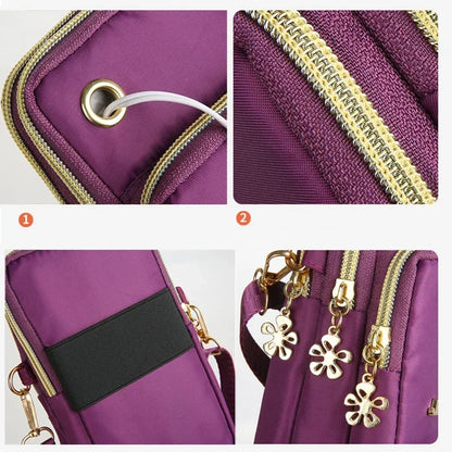 Mobile Phone Bag Women's Crossbody Mini Bags Fashion Mom Mommy Coin Bag Neck Hanging Running Cover Shoulder Bag 3 Layer Wallet