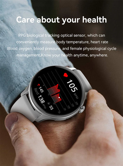 For Xiaomi New Smartwatch 1.43 Inch Full Screen Bluetooth Call Heart Rate Sleep Monitor Sports Models Smart Watch For Men Women