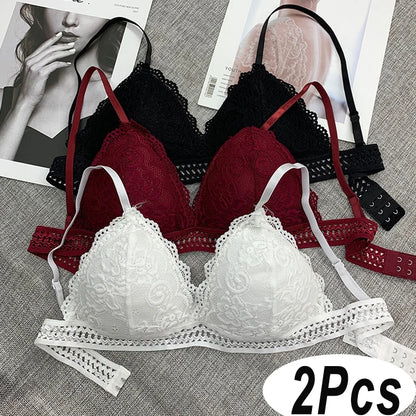 Women Bralette French Lace Bra No Steel Ring Beauty.