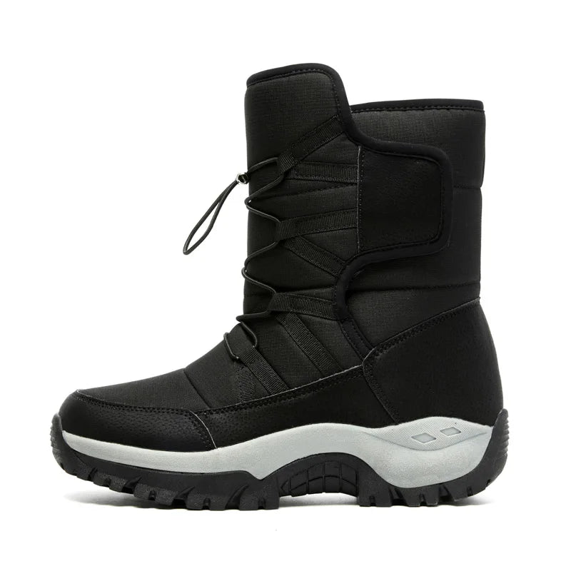 New Winter Men's Shoes Warm Plush Men's Boots High Top Couple Snow.