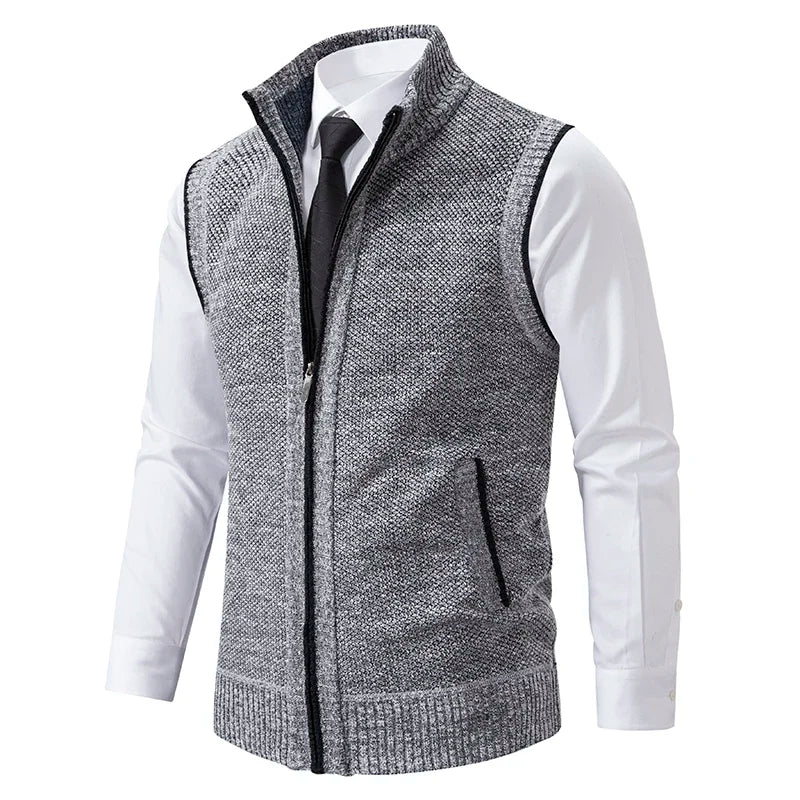 Vest Men Knitted Sleeveless Sweater Jacket Wool.