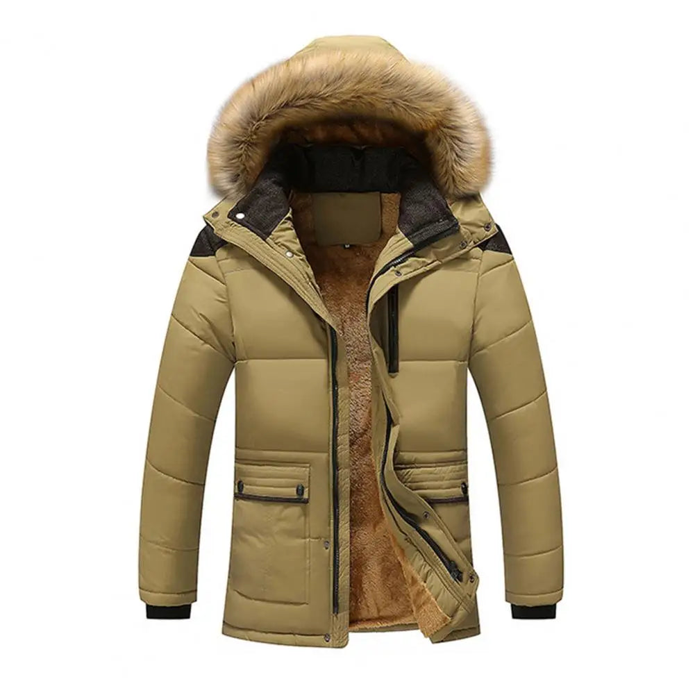 Winter Men Hoodie Jacket Warm Coat Fine Workmanship Polyester Smooth Zipper Men Hoodie Jacket Coats Comfortable