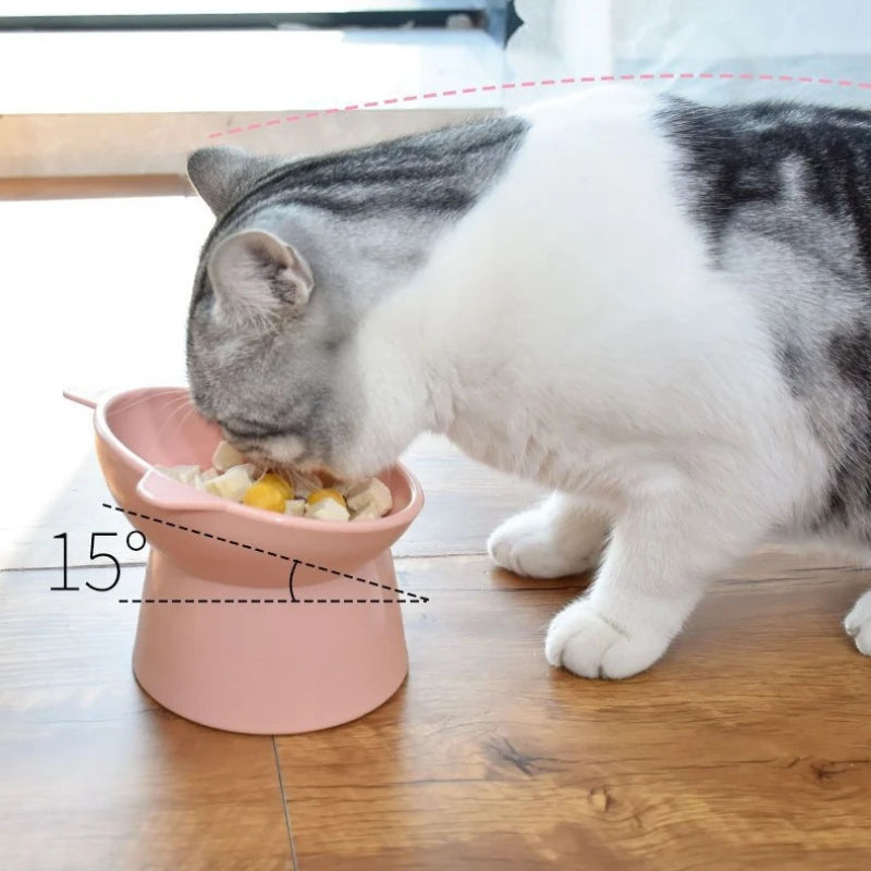 Cat Tilted Bowl Food Water Bowl For Cats Kittens Puppies Pet.