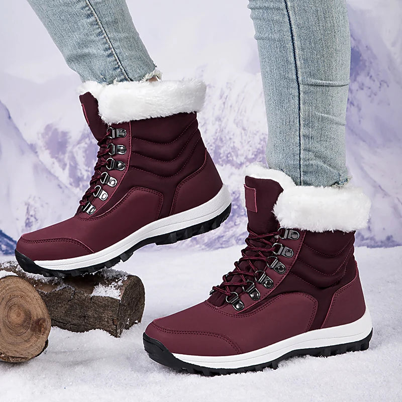 Winter Shoes Woman Warm Anti Slip Ankle Boots Plush Comfy Warm Outdoor Female Boots Women 2024 New Fur Platform Snow Boots