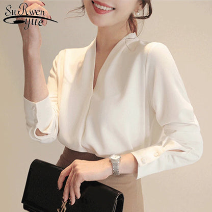 Women Chiffon Blouses 2025 Casual Stand Collar