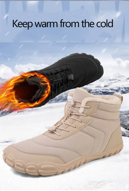 2024 New Men's And Women's Widened Waterproof Winter Boots Outdoor Warm Sports Shoes Five-toed Anti-collision Plush Snow Boots