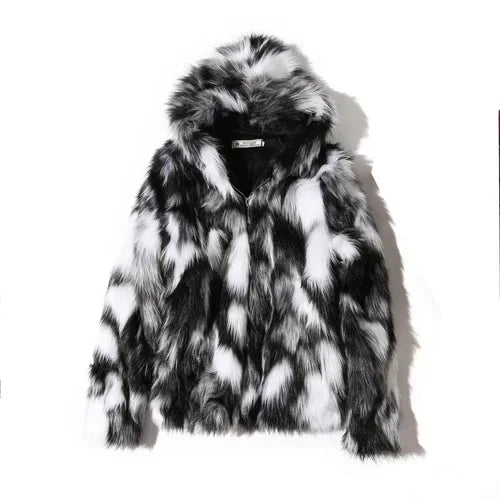 Winter Men's High Quality Leisure Hooded Coats Thickening Jackets Fashion Male Keep Warm Winter Slim Simulation Fox Fur Coat