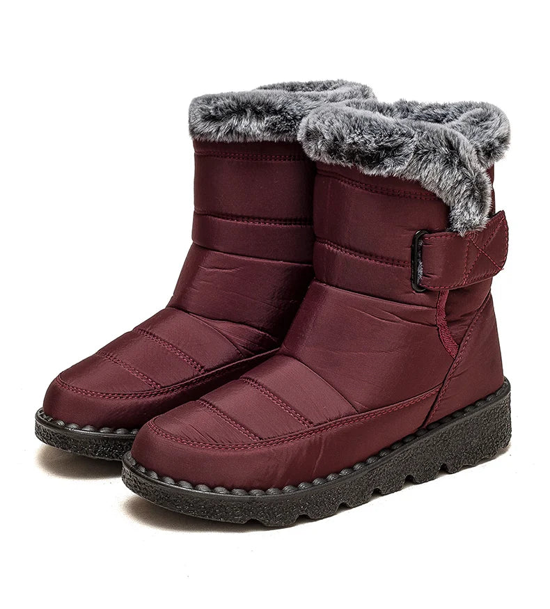 Women's Boots 2023 New Winter Shoes For Women Heeled Winter Boots Waterproof Snow Boots Elegant Warm Fur Winter Footwear Female