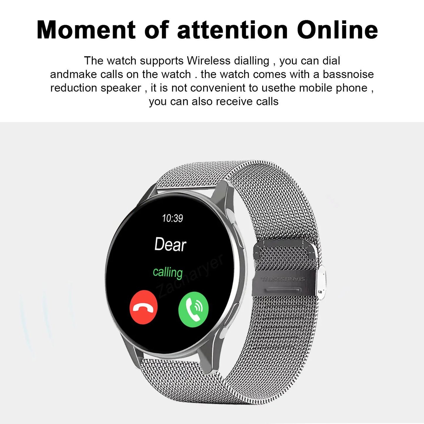 Smart Watch, Wireless Call/Dial, Multi-Sport Mode, Alerts, For Men and Women, Customized Wallpaper, iPhone/Andriod