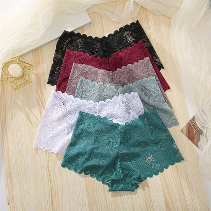 4pcs Lace Floral Boyshorts Underwear for Women.