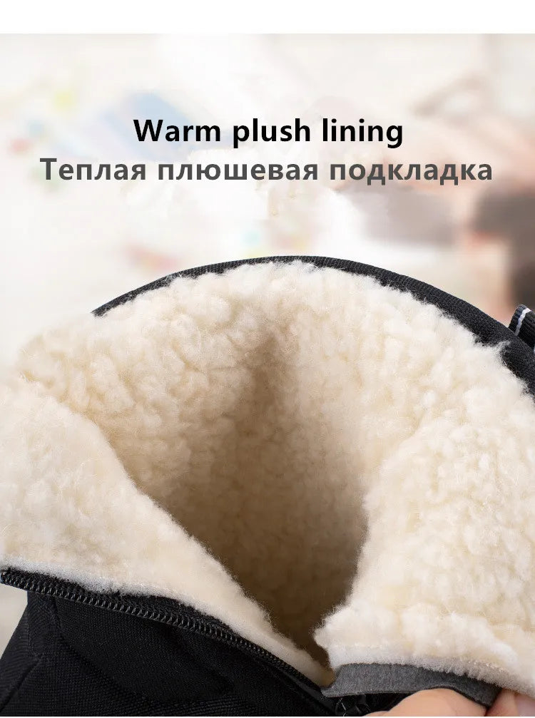 Large Size Winter Men's Boots Warm Plush Ankle Boots Sweat Wicking High-Top Warm Snow.