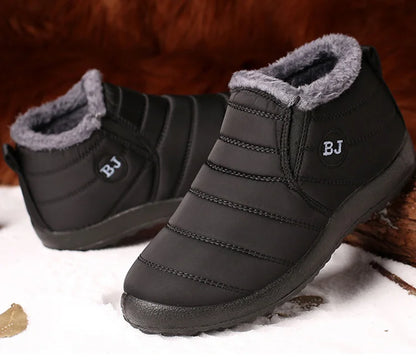 Men's Boots Slip On Winter Shoes For Men Fur Ankle Boots Waterproof Snow Boots Winter Chaussure Hommes Casual Booties For Men