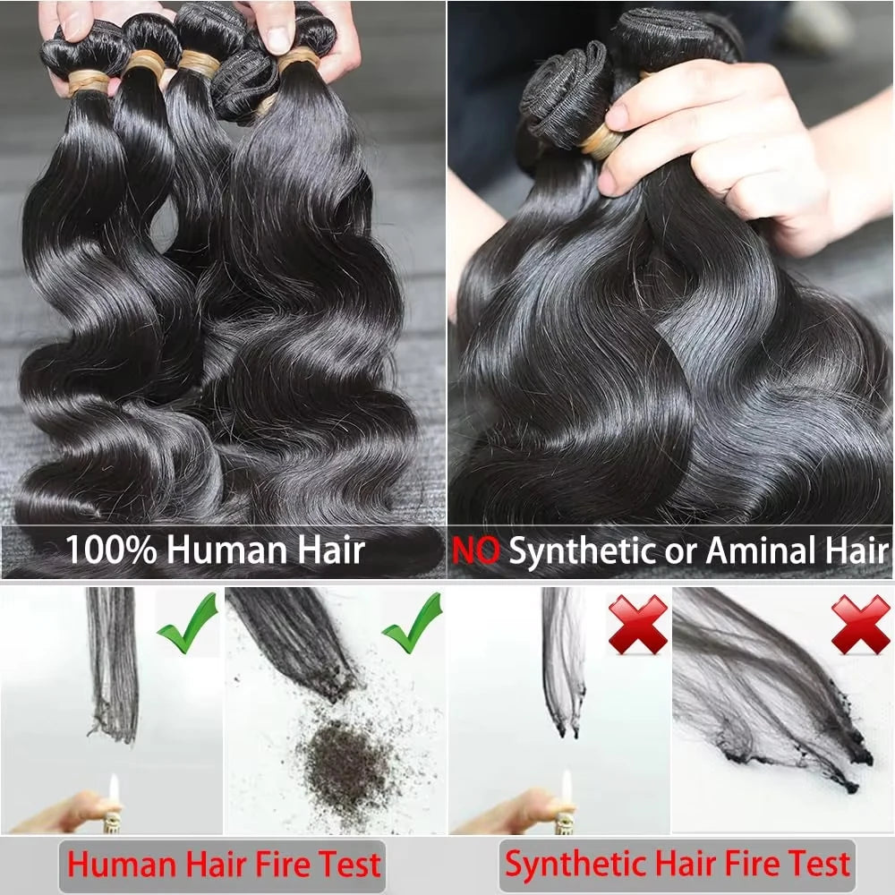 20 22 24 Inch Brazilian Hair Weave Bundles Body Wave 100% Human Hair Bundles Water Wave Extensions 1 3 4 Bundles Deal For Women