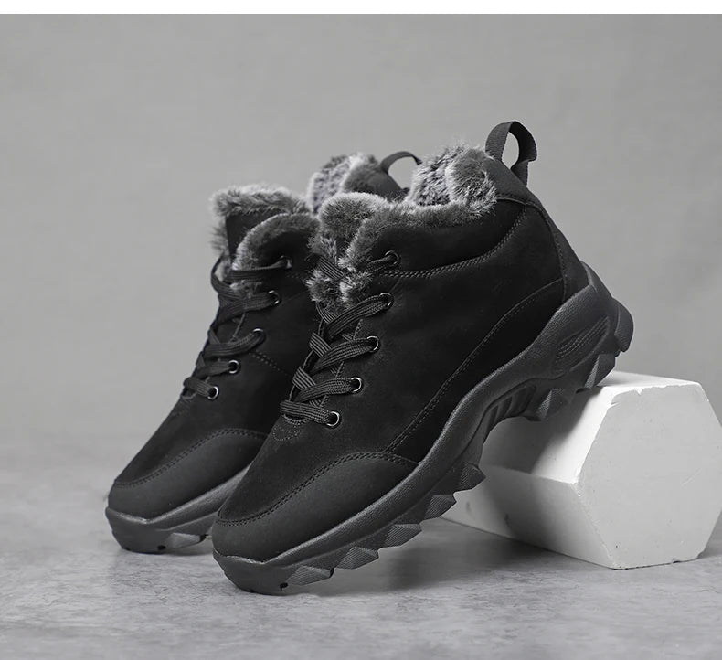 Men Snow Boots Outdoor Shoes For Male Thick Sole Sneakers for Men Winter Shoes Botines Tenis Keep Warm Fluff Mens Ankle Boots