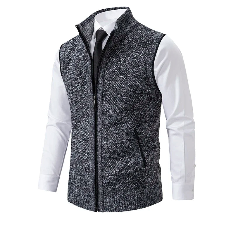 Vest Men Knitted Sleeveless Sweater Jacket Wool.