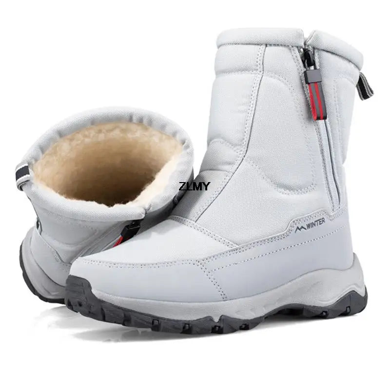 Waterproof Men Women Snow Boots High Top Ankle Winter Boots Platform Warm Plush