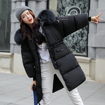 Women Coat Solid Color Thickened Padded Stuffed Hooded