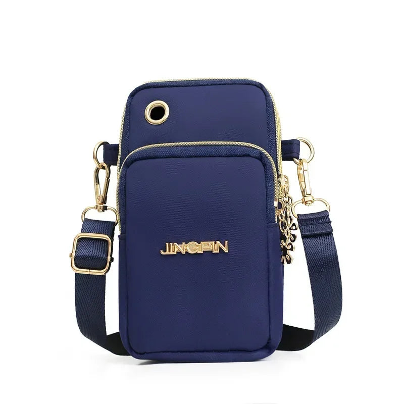 Mobile Phone Bag Women's Crossbody Mini Bags Fashion Mom Mommy Coin Bag Neck Hanging Running Cover Shoulder Bag 3 Layer Wallet