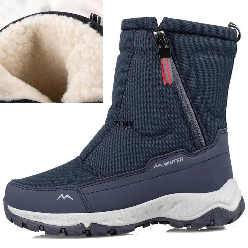 Waterproof Men Women Snow Boots High Top Ankle Winter Boots Platform Warm Plush