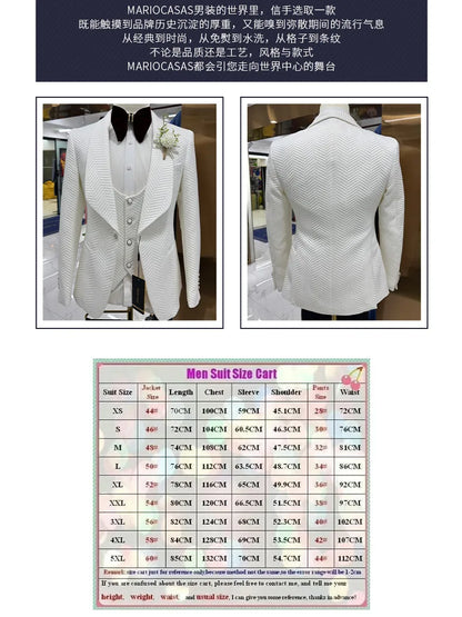 Men's 3 Pieces Formal Suit Set Blazer Vest Pants Wedding Groom Suits Best Man Dinner Engagement Tuxedo for Men Suits for Men