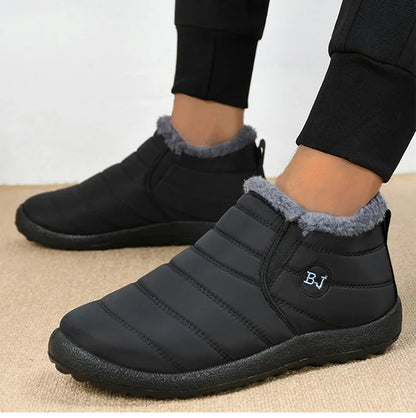 Men's Boots Slip On Winter Shoes For Men Fur Ankle Boots Waterproof Snow Boots Winter Chaussure Hommes Casual Booties For Men