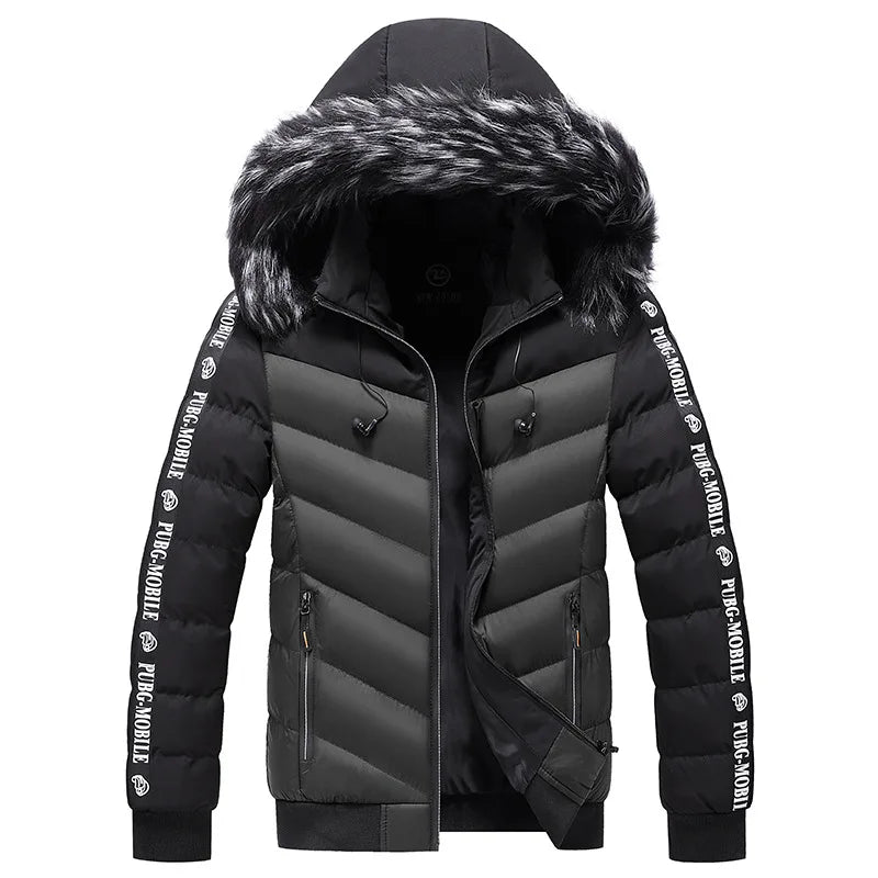 Winter Men Warm Hooded Parkas Jackets Mens Windbreaker Outwear Parkas Coats Men Autumn Detachable Hat Outfits Parkas Coats Male