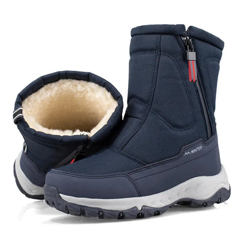 Large Size Winter Men's Boots Warm Plush Ankle Boots Sweat Wicking High-Top Warm Snow.