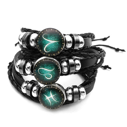 12 Constellation Zodiac Sign Charm Luminous Bracelets Men Women