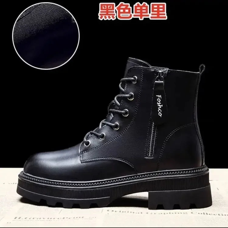 Snow Boots Plush Warm Medium Boots Women's Black and White Winter Thickened Warm Snow Flat Shoes Zapatos Mujer 2024