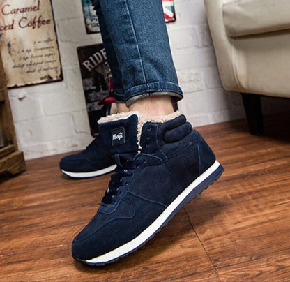 Male Winter Shoes Warm Cold Proof High Top Lace Up Waterproof Fur.