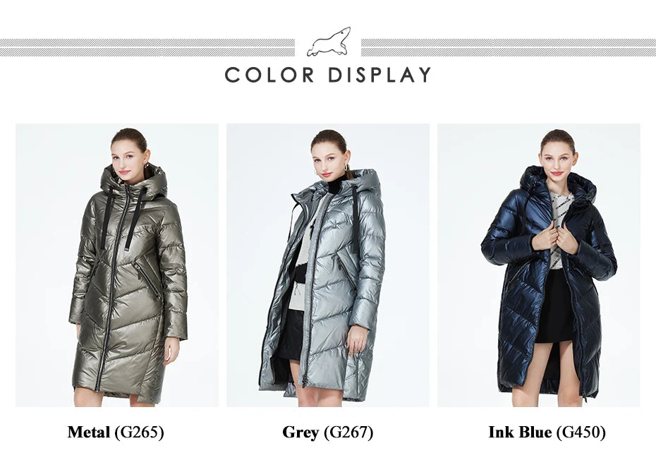 Hooded Jacket for Women, Warm Cotton Coat, Casual Parkas for Ladies, Fashion Brand, New, Winter.