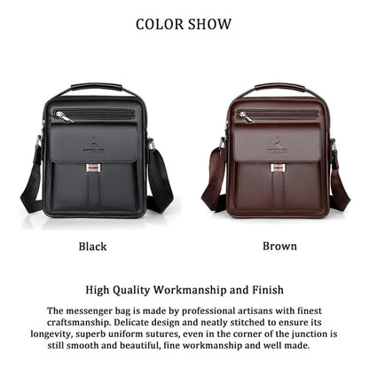 Men Crossbody Shoulder Bags Waterproof Vintage Men Handbags Large Capacity PU Leather Bag Man Messenger Bags Tote Bag