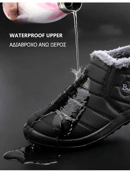 Boots Men Snow Outdoor Mens Fur Shoes Men's Winter Boots Hiking Ankle Boots Waterproof Men Shoes Work Shoes Footwear