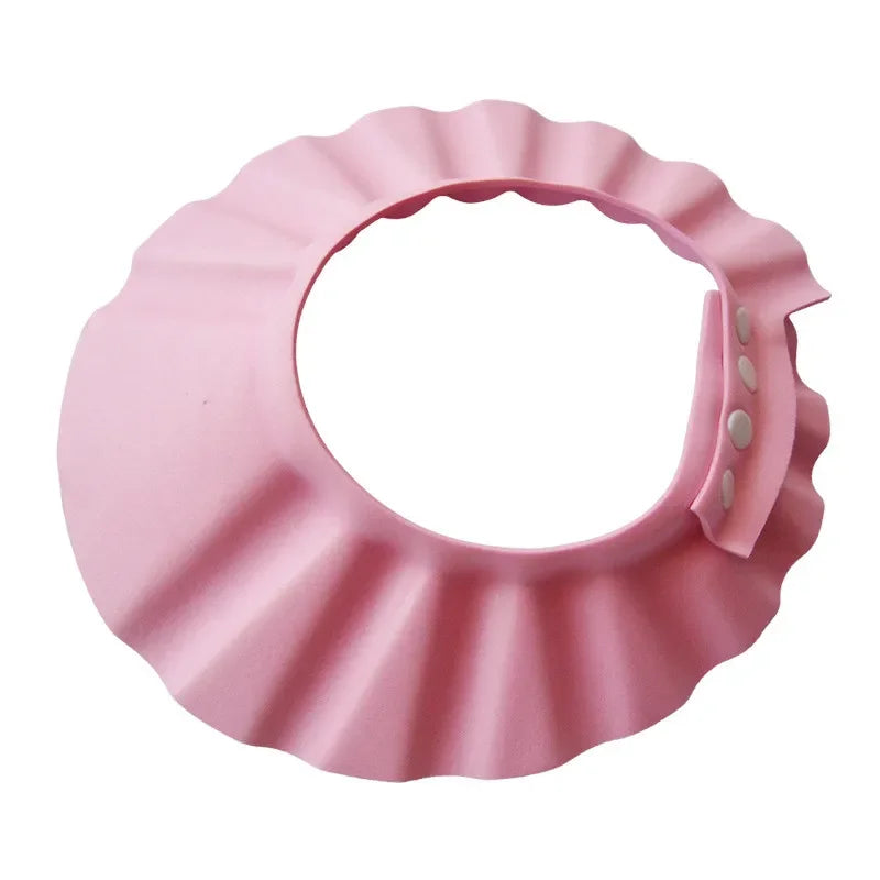 Baby Shower Soft Cap Adjustable Hair Wash Hat for Kids Ear Protection.