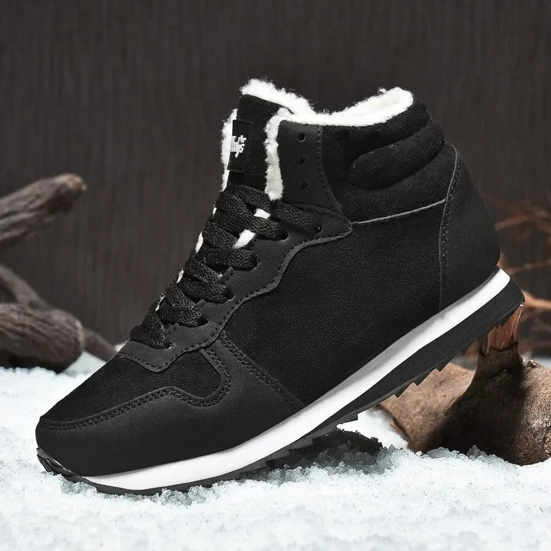 Male Winter Shoes Warm Cold Proof High Top Lace Up Waterproof Fur.