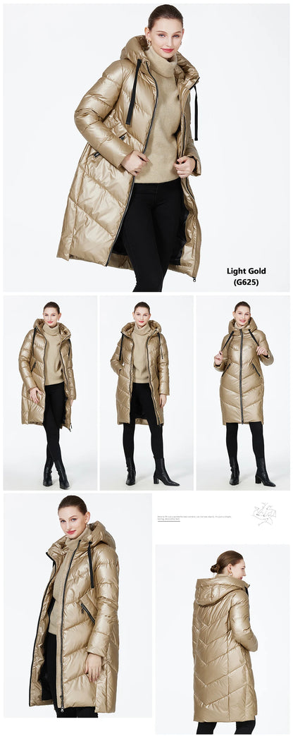 Hooded Jacket for Women, Warm Cotton Coat, Casual Parkas for Ladies, Fashion Brand, New, Winter.