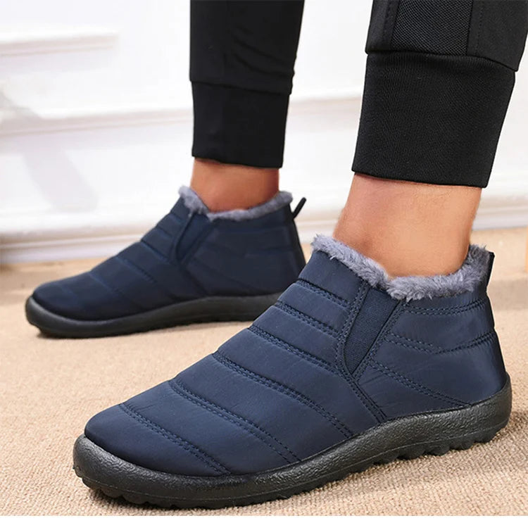 Men's Boots Slip On Winter Shoes For Men Ankle Boots Winter Booties For Men Fur Shoes Waterproof Snow Boots Warm Casual Botas