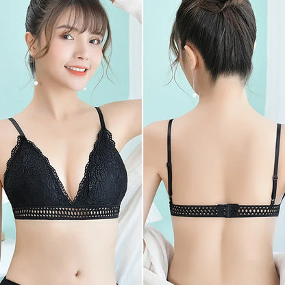 Women Bralette French Lace Bra No Steel Ring Beauty.