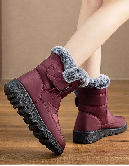 Women's Boots 2023 New Winter Shoes For Women Heeled Winter Boots Waterproof Snow Boots Elegant Warm Fur Winter Footwear Female