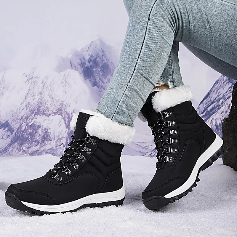 Winter Shoes Woman Warm Anti Slip Ankle Boots Plush Comfy Warm Outdoor Female Boots Women 2024 New Fur Platform Snow Boots