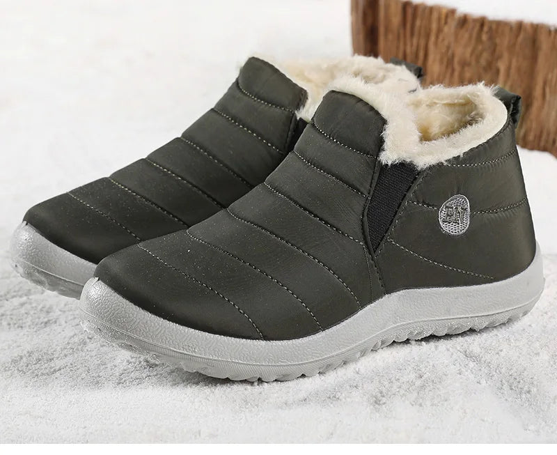 Men Boots Keep Warm Winter Shoes For Men Ankle Boots Fur Shoes.